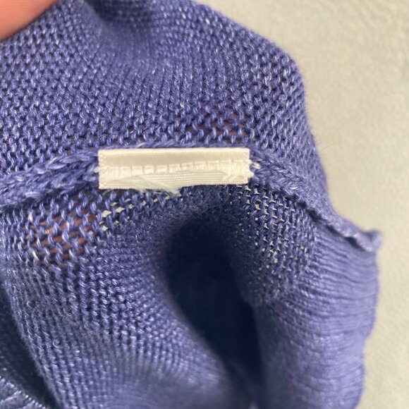 Talbots Sweater Womens Medium Blue Cardigan Button Up V Neck Knit 3/4 Sleeves - Picture 6 of 9